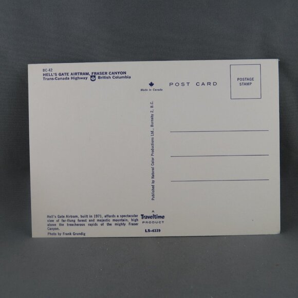 Vintage Postcard - Hell's Gate Air Tram Trans Canada Collection - Traveltime - Picture 3 of 4